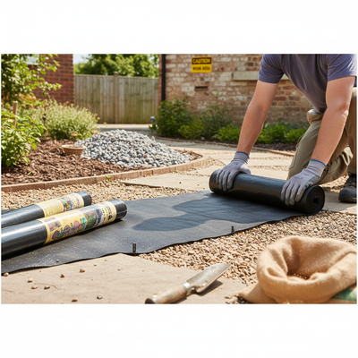 Premium 50gsm Landscape Weed Prevention Membrane - 1m x 20m Roll for Effective Weed Control and Drainage