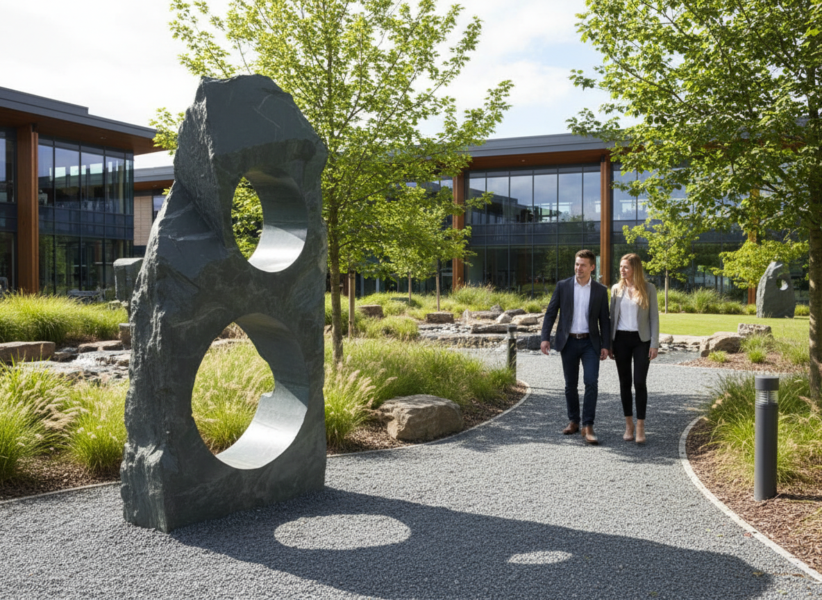 Premium Drilled Slate Hollolith 1200mm - Elegant Water Feature for Gardens and Outdoor Spaces