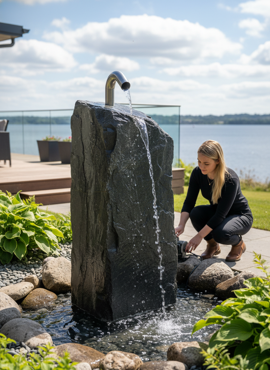 Premium Chunky Drilled Slate Monolith 900mm (3ft) for Gardens and Outdoor Spaces