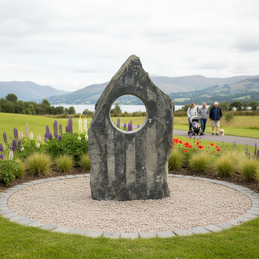 Premium Welsh Slate Hollolith 900mm Outdoor Water Feature for Gardens and Landscapes