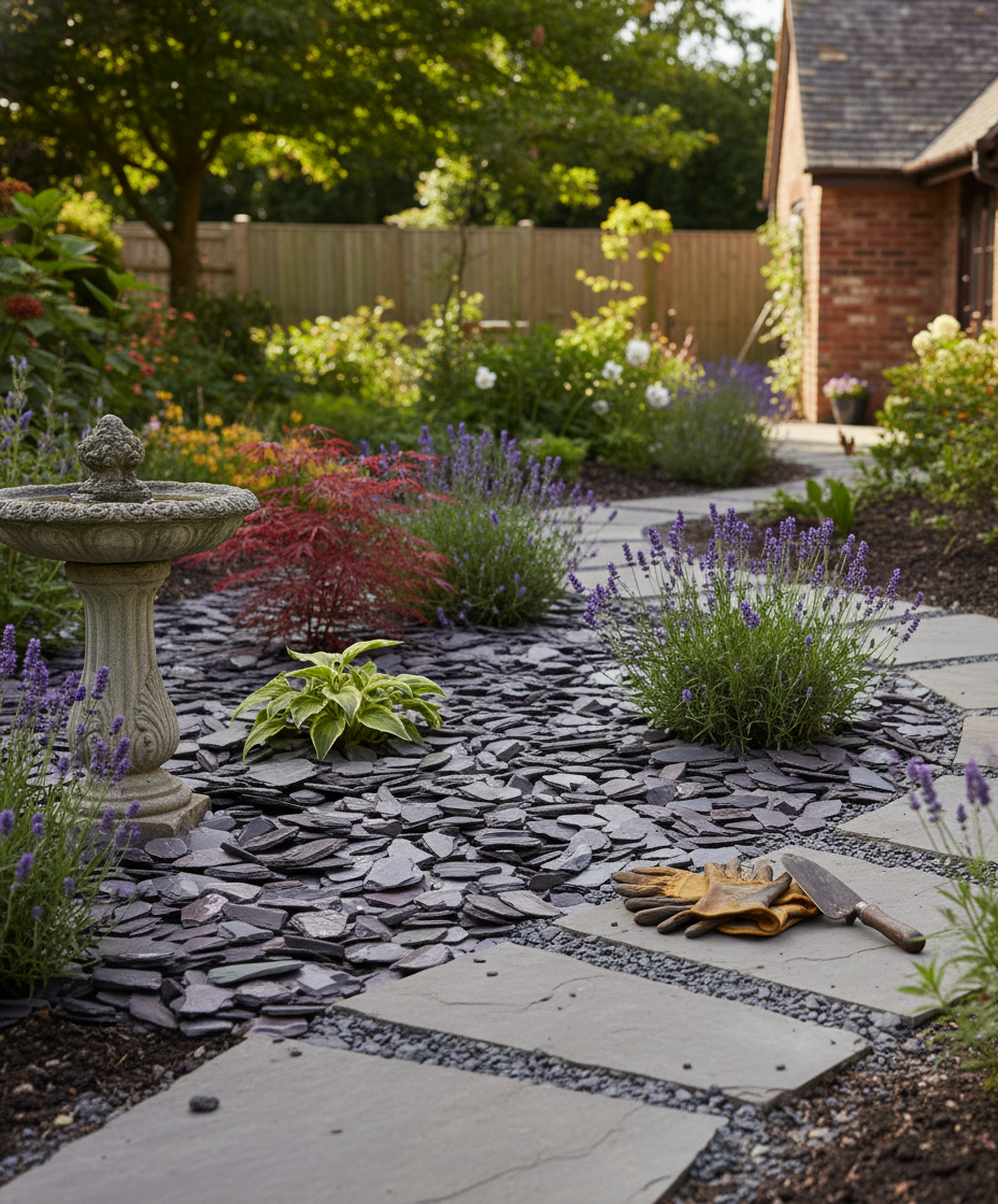 Premium Tumbled Slate Aggregates 20-40mm - Unique Welsh Slate Mix for Garden Paths and Water Features