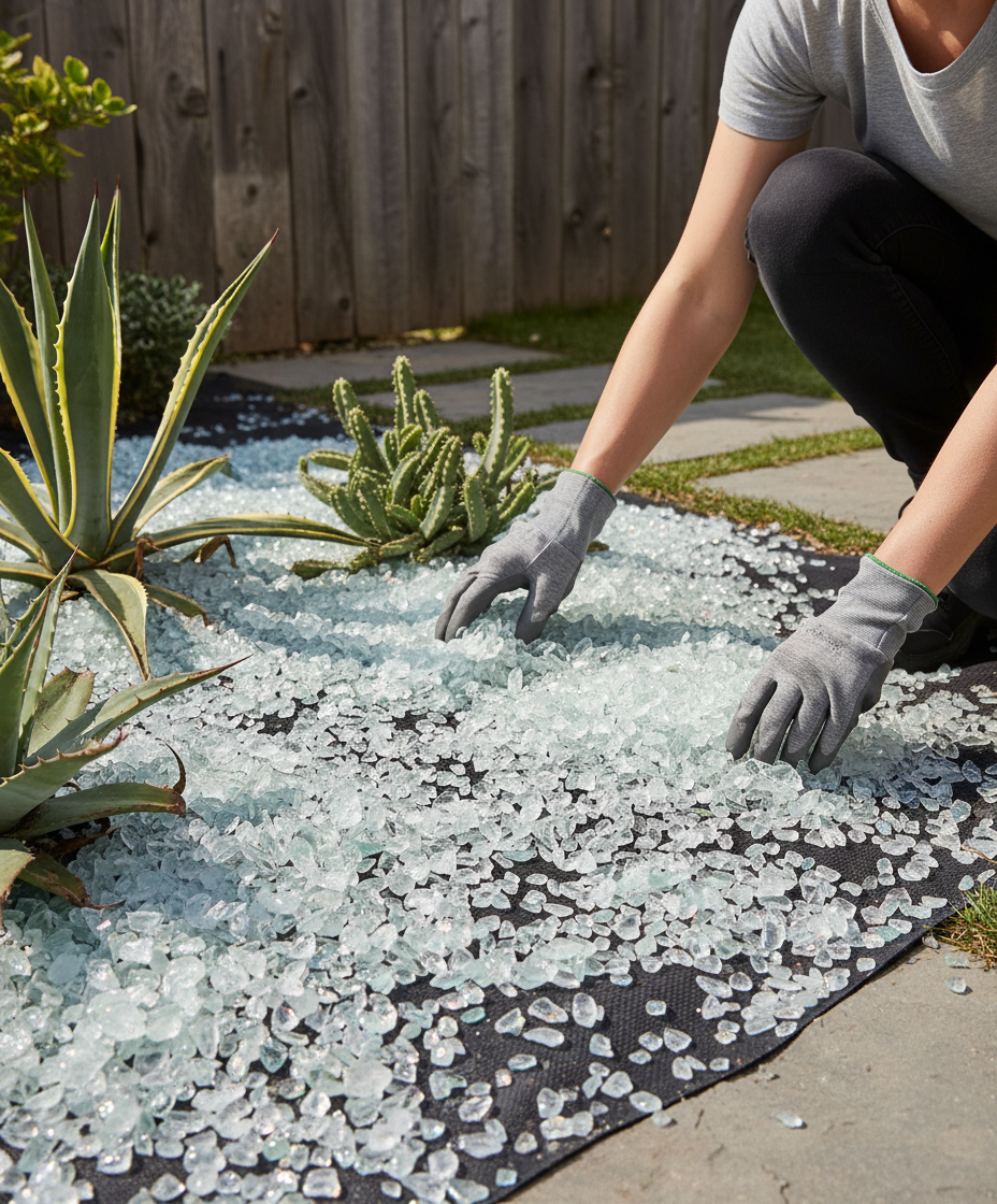 Premium Clear Glass Chippings 10-14mm for Garden Decoration and Landscaping - High-Quality Professional Grade for Industrial and Commercial Applica...