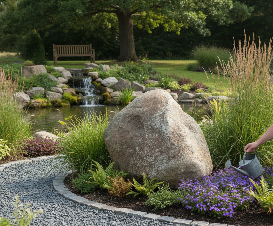 Premium Natural Quartz and Granite Boulder - Multi-Color, Elongated and Smooth for Rugged Landscaping