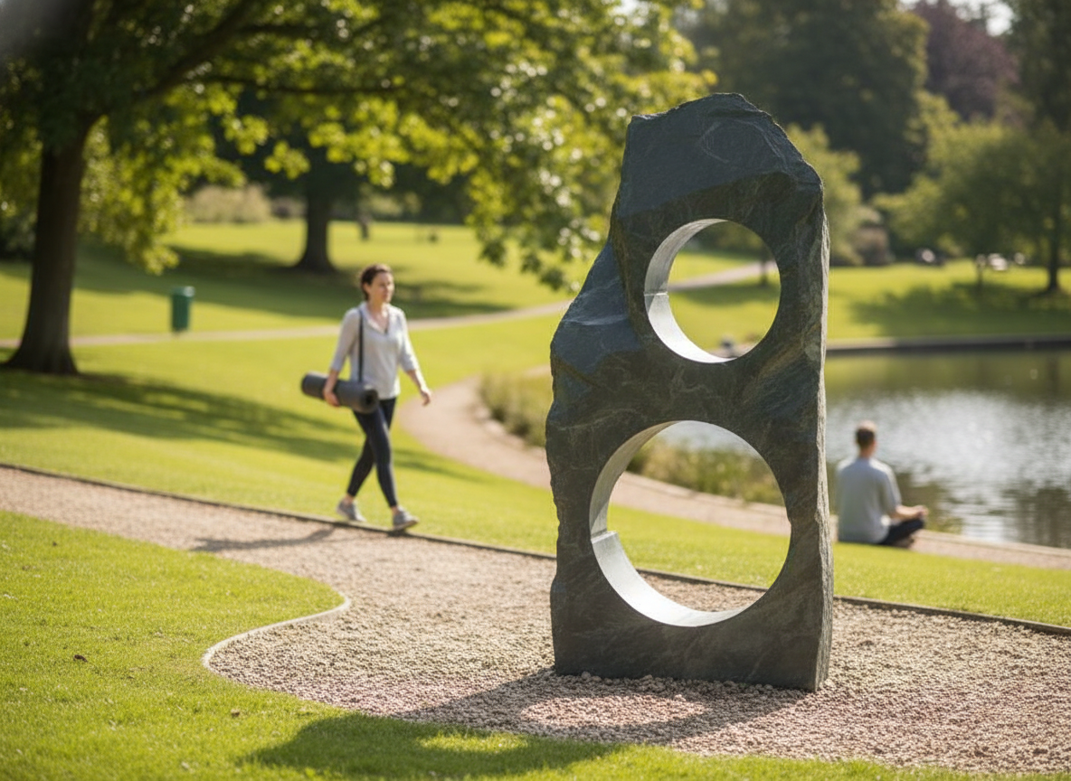 Premium Drilled Slate Hollolith 1500mm - Heavy Duty Garden Feature with Water Borehole for Contemporary Design