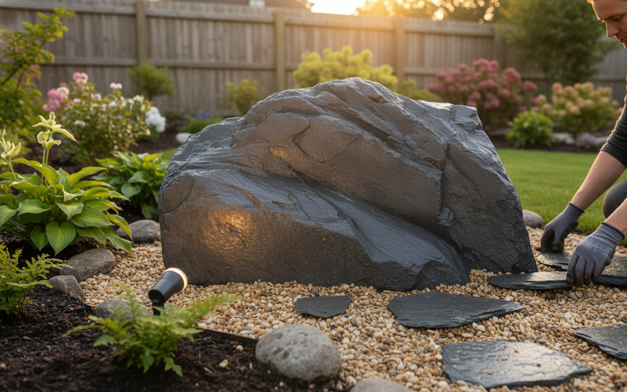 Premium X-Large Slate Feature Stones in Beautiful Grey with Gold Streaks for Garden Landscaping