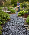 Premium 20mm Blue Slate Chippings for Decorative Landscaping and Pathways - High-Quality Professional Grade for Industrial and Commercial Applications
