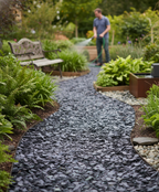 Premium 20mm Blue Slate Chippings for Decorative Landscaping and Pathways - High-Quality Professional Grade for Industrial and Commercial Applications