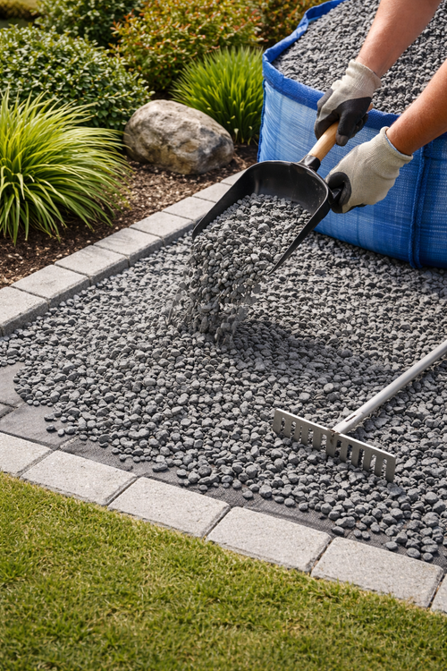 10mm Black Gravel Chippings â?? Charcoal Granite for Driveways, Landscaping & Garden Use