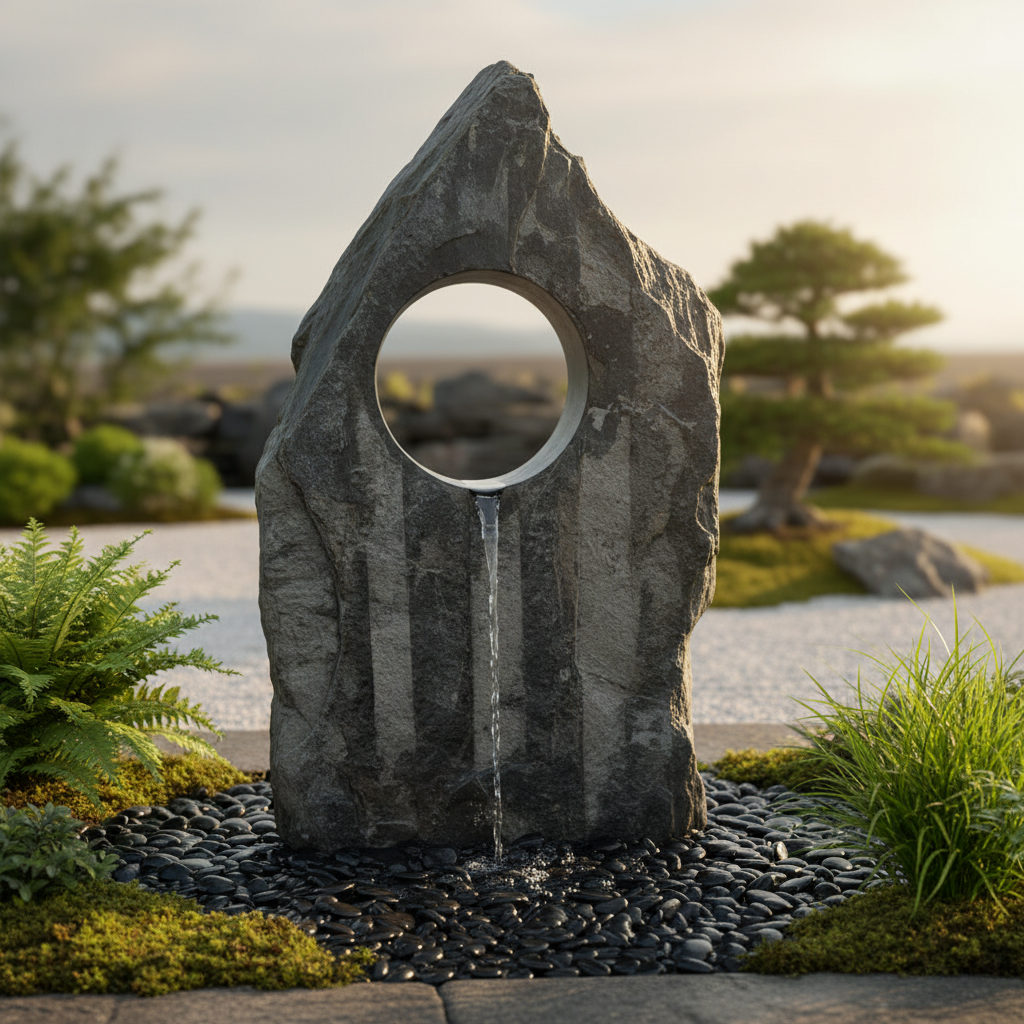 Premium Welsh Slate Hollolith 900mm Outdoor Water Feature for Gardens and Landscapes