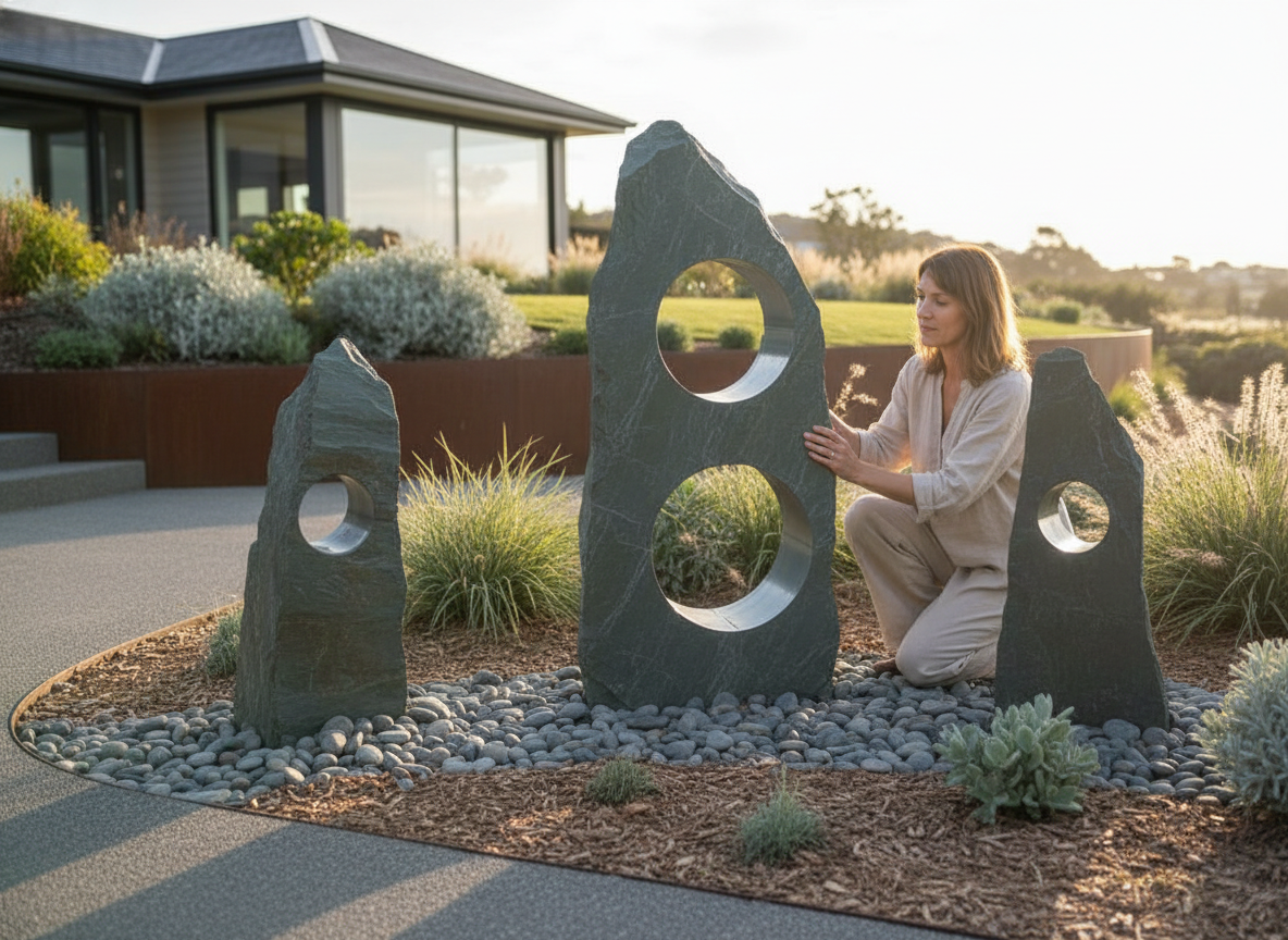 Premium Drilled Slate Hollolith 600mm (2ft) with Borehole for Water Flow and Contemporary Design