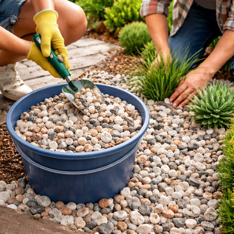 20mm Flamengo Marble Gravel Chippings â?? Pink, Peach & Grey Decorative Garden Stone for Paths, Driveways & Water Features (Bulk & Maxi Bags)